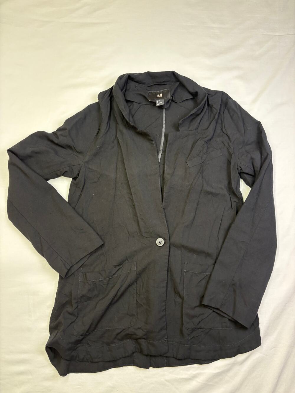 H&M Women’s Size 8 Black Single Button Lightweight Blazer Jacket